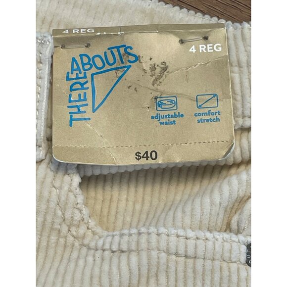 NWT Thereabouts Girls' Corduroy Bell Bottom Pants 4 Reg Ivory #R-5-115-10 - Picture 2 of 7